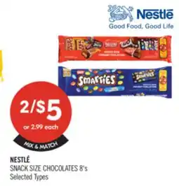 Shoppers Drug Mart NESTLE SNACK SIZE CHOCOLATES 8's offer