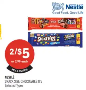 Shoppers Drug Mart NESTLE SNACK SIZE CHOCOLATES 8's offer