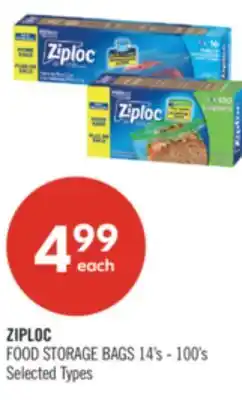 Shoppers Drug Mart ZIPLOC FOOD STORAGE BAGS offer