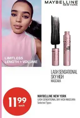 Shoppers Drug Mart MAYBELLINE NEW YORK LASH SENSATIONAL SKY HIGH MASCARA offer