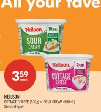 Shoppers Drug Mart NEILSON COTTAGE CHEESE (500g) or SOUR CREAM (500mL) offer