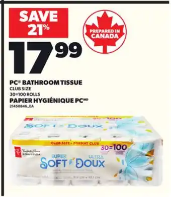 Independent City Market PC BATHROOM TISSUE, 30 = 100 ROLLS offer