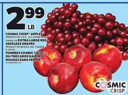 Independent City Market COSMIC CRISP APPLES, EXTRA LARGE RED GRADE OR EXTRA LARGE RED SEEDLESS GRAPES offer