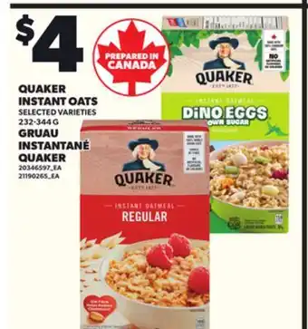 Independent City Market QUAKER INSTANT OATS, 232-344 G offer