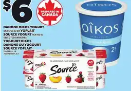 Independent City Market DANONE OIKOS YOGURT YOPLAIT, 650/750 G OR YOPLAIT SOURCE YOGURT, 16X100 offer