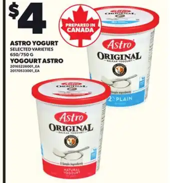 Independent City Market ASTRO YOGURT, 650/750 G offer