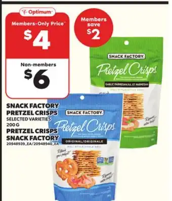Independent City Market SNACK FACTORY PRETZEL CRISPS, 200 G offer
