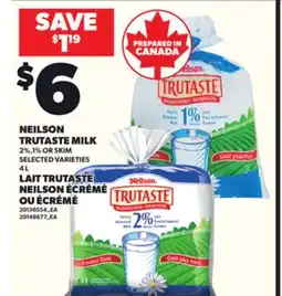 Independent City Market NEILSON TRUTASTE MILK 2%,1% OR SKIM, 4 L offer