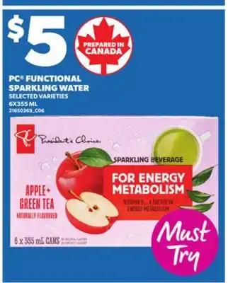 Independent City Market PC FUNCTIONAL SPARKLING WATER, 6X355 ML offer