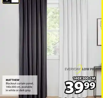 JYSK MATTHEW Blackout curtain panel offer