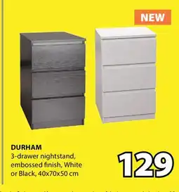 JYSK DURHAM 3-drawer nightstand offer