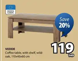 JYSK VEDDE Coffee table, with shelf, oak offer