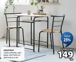 JYSK GADSTRUP 3-piece dinette offer