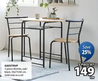 JYSK GADSTRUP 3-piece dinette offer