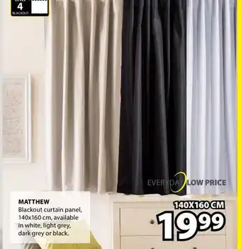 JYSK MATTHEW Blackout curtain panel offer