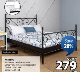 JYSK AARBERG Bed frame, steel frame, black offer