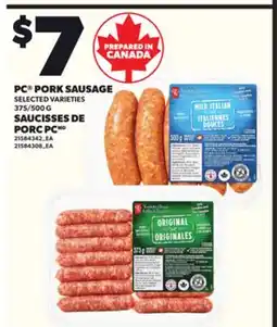 Independent City Market PC PORK SAUSAGE, 375/500 G offer