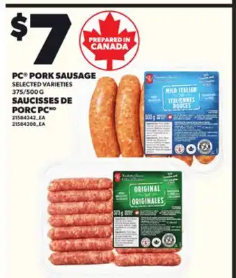 Independent City Market PC PORK SAUSAGE, 375/500 G offer