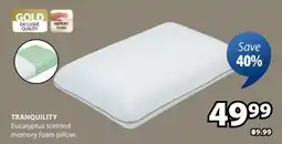 JYSK TRANQUILITY Eucalyptus scented memory foam pillow offer