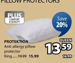 JYSK PROTEKTION Anti-allergy pillow protector offer