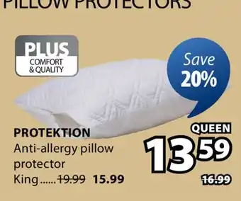 JYSK PROTEKTION Anti-allergy pillow protector offer