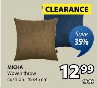 JYSK MICHA Woven throw cushion offer
