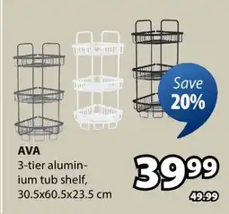 JYSK AVA 3-tier aluminium tub shelf offer