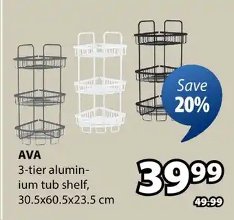 JYSK AVA 3-tier aluminium tub shelf offer