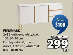JYSK FENSMARK 2 + 3 Sideboard, white oak offer