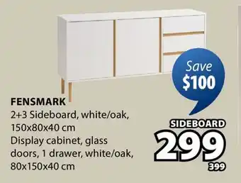 JYSK FENSMARK 2 + 3 Sideboard, white oak offer