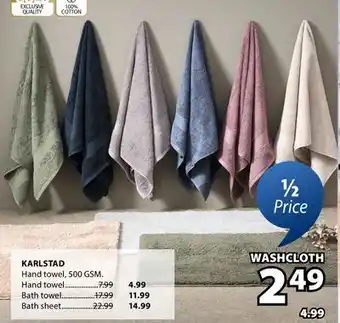 JYSK KARLSTAD Hand towel, 500 GSM offer