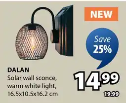 JYSK DALAN Solar wall sconce, warm white light offer