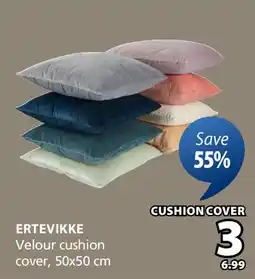 JYSK ERTEVIKKE Velour cushion offer