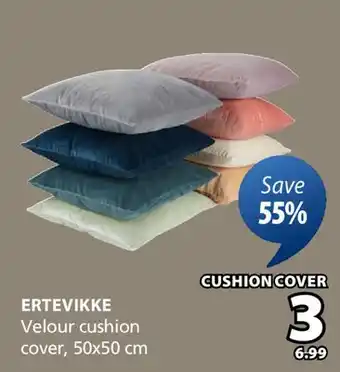 JYSK ERTEVIKKE Velour cushion offer