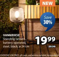 JYSK VANNRIKSE Standing lantern offer