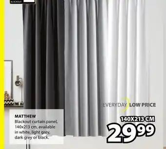 JYSK MATTHEW Blackout curtain panel 140x213 cm offer