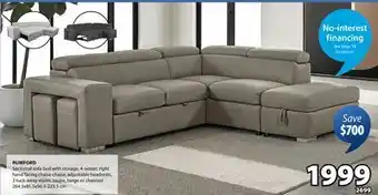 JYSK RUMFORD Sectional sofa bed offer