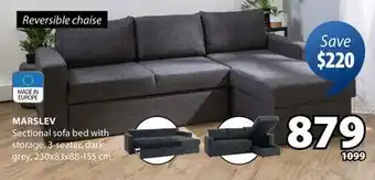 JYSK MARSLEV Sectional sofa bed with storage offer