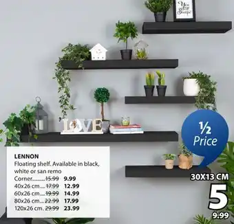 JYSK LENNON Floating shelf 30x13 cm offer