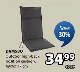 JYSK DAMSBO Outdoor high-back position cushion offer