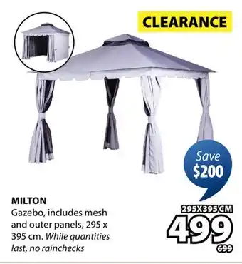 JYSK MILTON Gazebo, includes mesh and outer offer