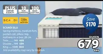 JYSK SCANDI BLU Spring mattress offer