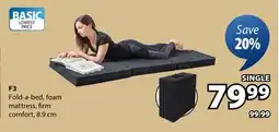 JYSK F3 Fold-a-bed Foam mattress offer