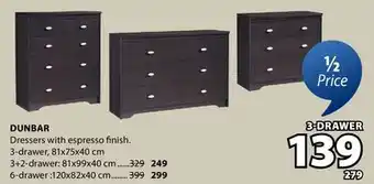 JYSK DUNBAR Dressers offer