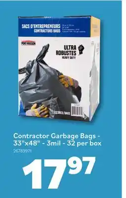Matériaux Pont Masson Contractor Garbage Bags - 33x48 - 3mil - 32 per box offer