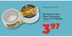 Matériaux Pont Masson WorkCrew Ultra Clear Packaging Tape - 2 Rolls, 1.9 x 100 yds offer