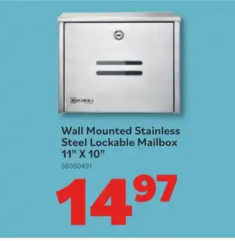 Matériaux Pont Masson Wall Mounted Stainless Steel Lockable Mailbox 11x10 offer
