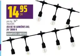 Gagnon - La Grande Quincaillerie JEU DE 10 LUMIÈRES DEL 24' 3000 K SYLVANIA offer
