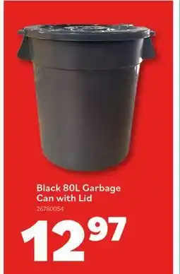 Matériaux Pont Masson 80L Garbage Can with Lid - Black offer