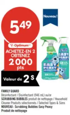 Pharmaprix FAMILY GUARD Disinfectant (946 ml) or SCRUBBING BUBBLES Household Cleaner Products offer